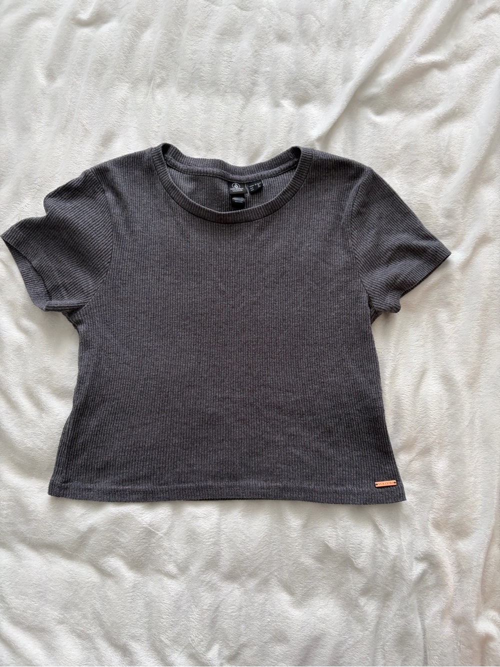 Volcom Grey Ribbed Short-Sleeve Tee 👽